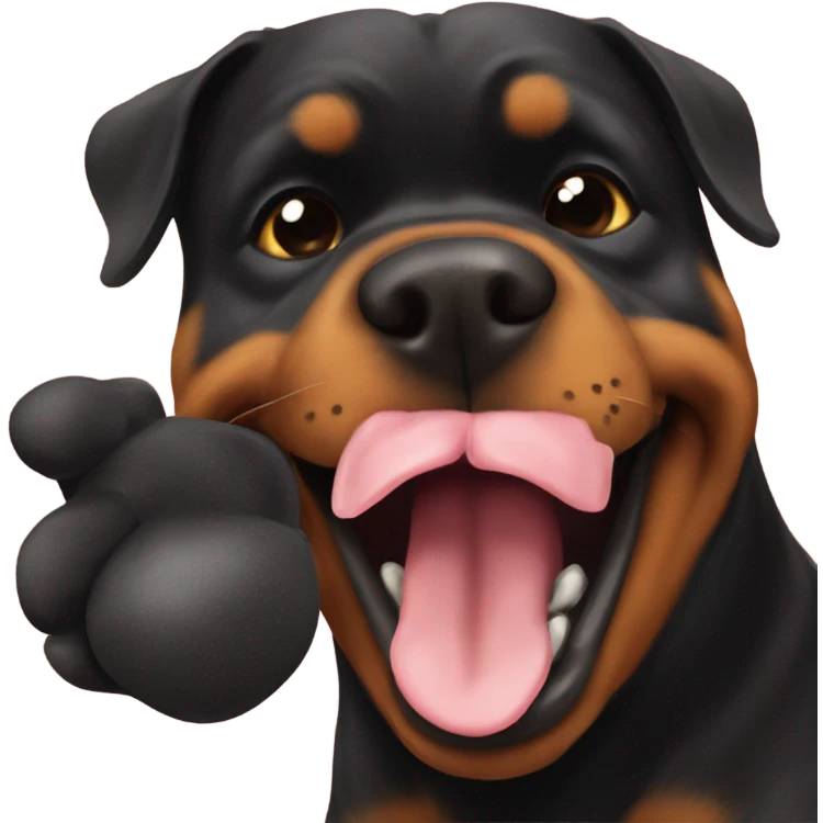 Rottweiler dog sending a kiss emoji