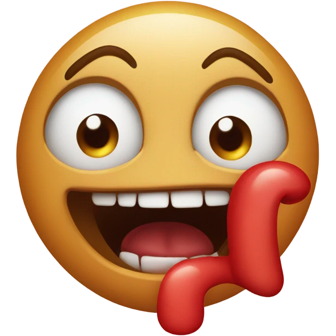 An emoji eating a red finger emoji