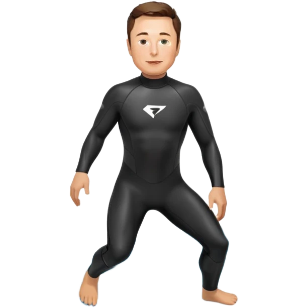 Elon musk sur un surf emoji