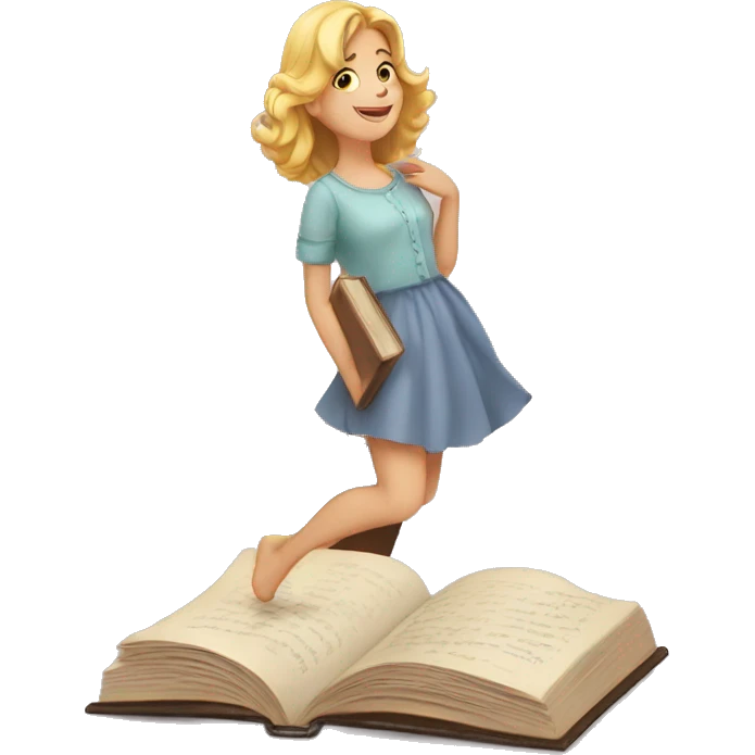 livro com pernas e a sorrir  emoji