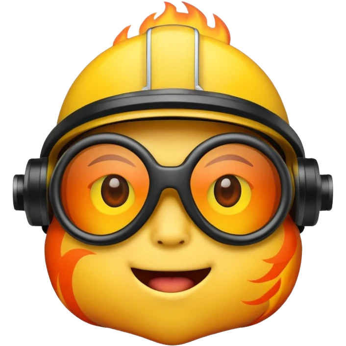 Attitude fire emoji with black goggle  emoji