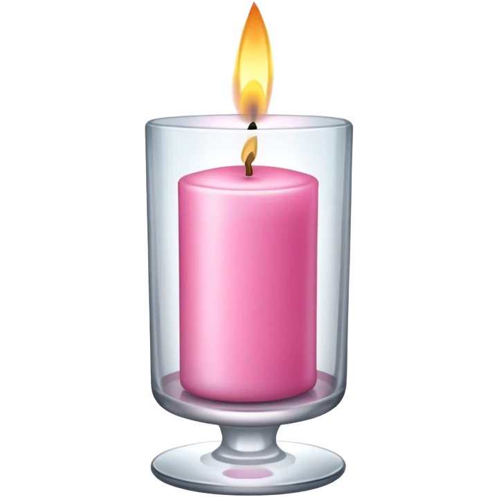 Pink candle in glass  emoji