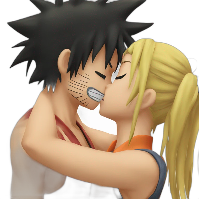 Naruto kiss luffy emoji
