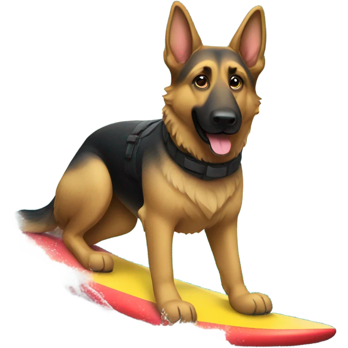 german shepherd surfing emoji