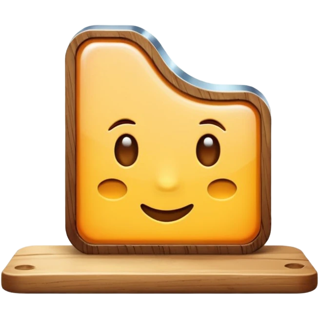 small wooden board with clear resin layer emoji