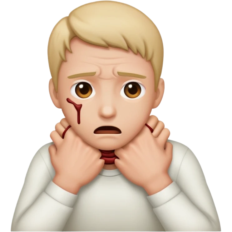 A person strangling their self emoji