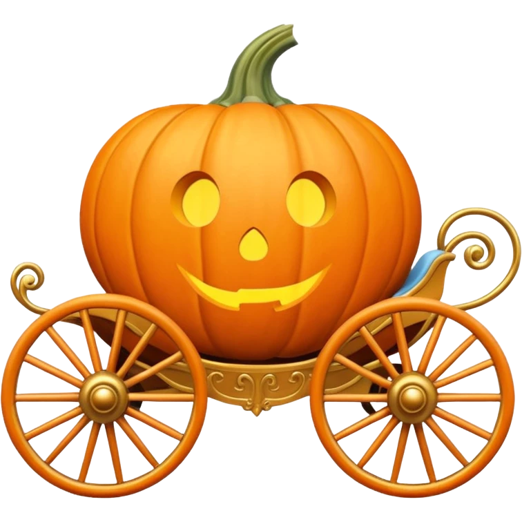 Conderella pumpkin carriage pastel orange emoji