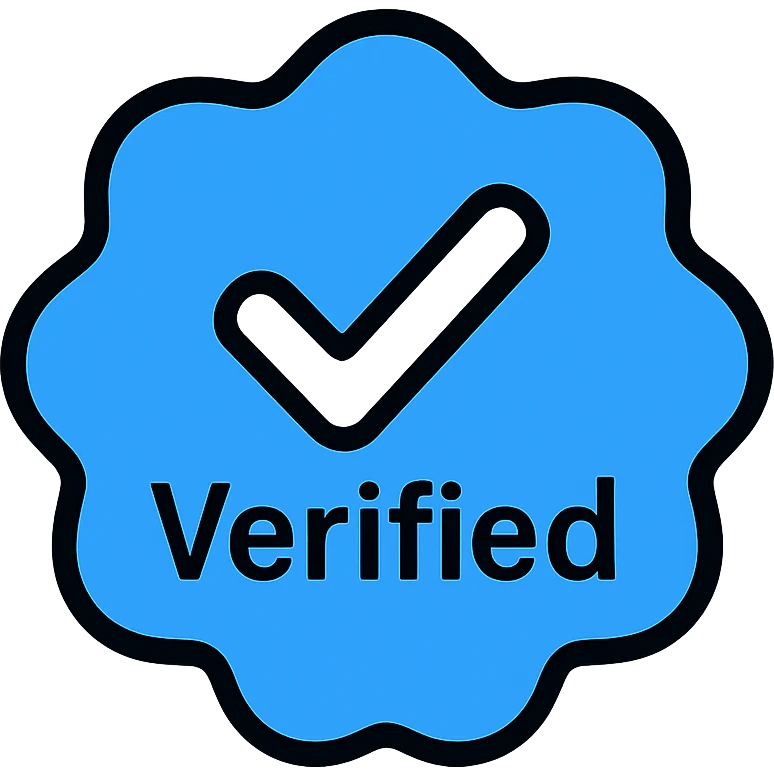 blue tick Instagram verification badge with text emoji