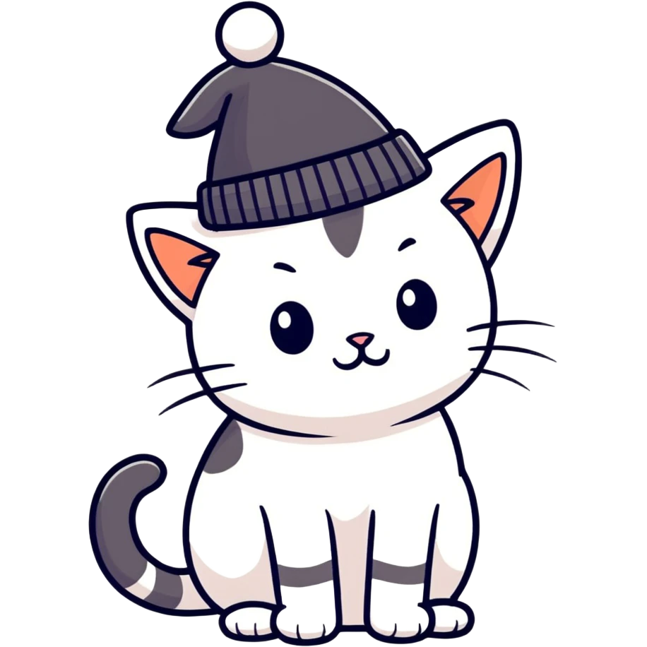 Un gato con sombrero emoji