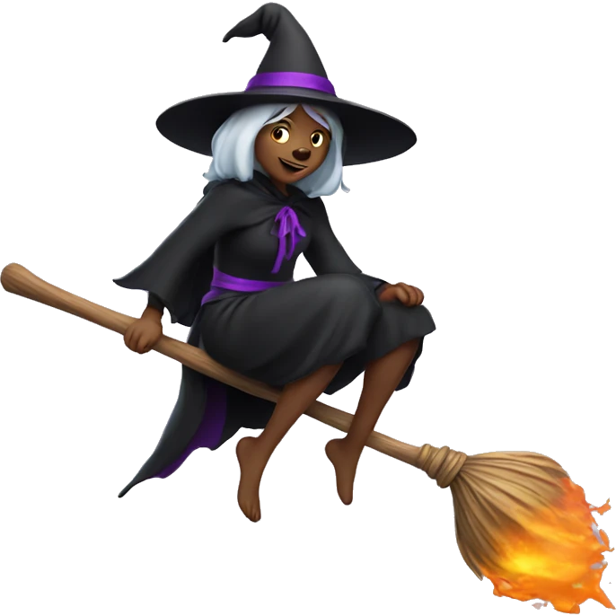 witch on a broom  emoji