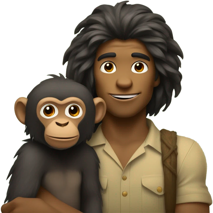 Tarzan and monkey emoji