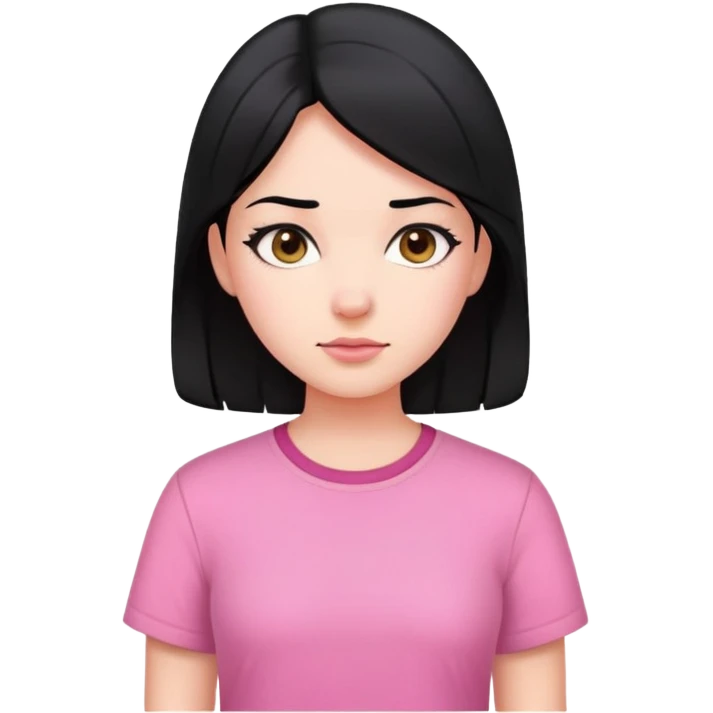 girl with black hair and pink shirt emoji