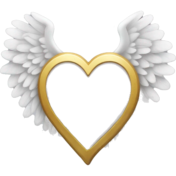 White heart with wings and halo emoji