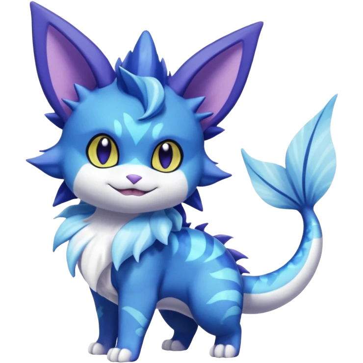 Vaporeon-Purrloin-Meowstic-Fakémon-hybrid-creature (full body)  emoji