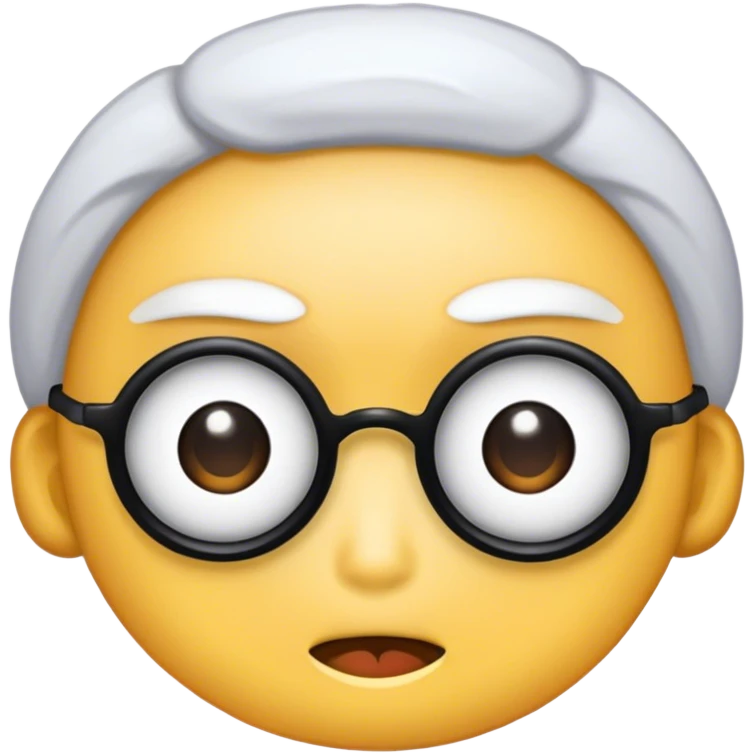 一个亚洲男生，带着眼镜，头发蓬松 emoji