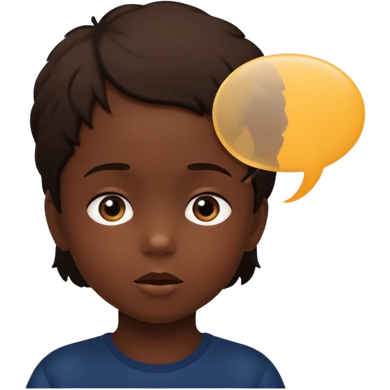 child silhouette with two speech bubbles in different languages emoji