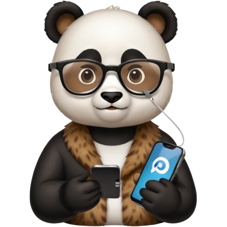 a panda who works as social media manager emoji