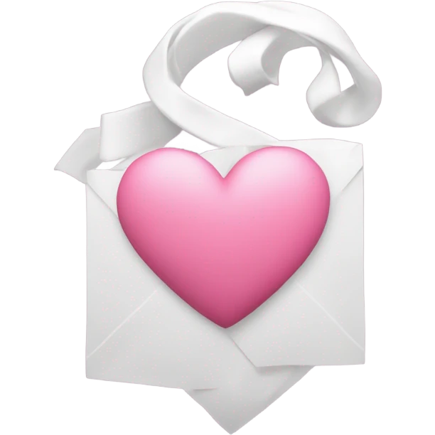 Corazón blanco con moño rosa  emoji