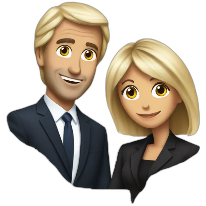 Emmanuel et Brigitte Macron emoji