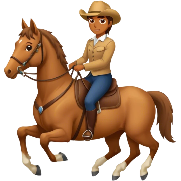 Horse with a human riding it emoji