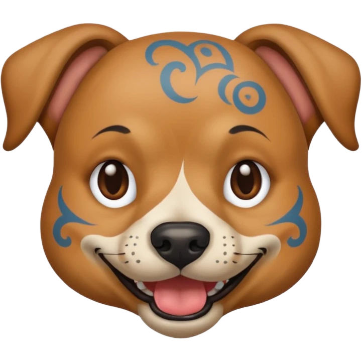 dog with tattoed face emoji