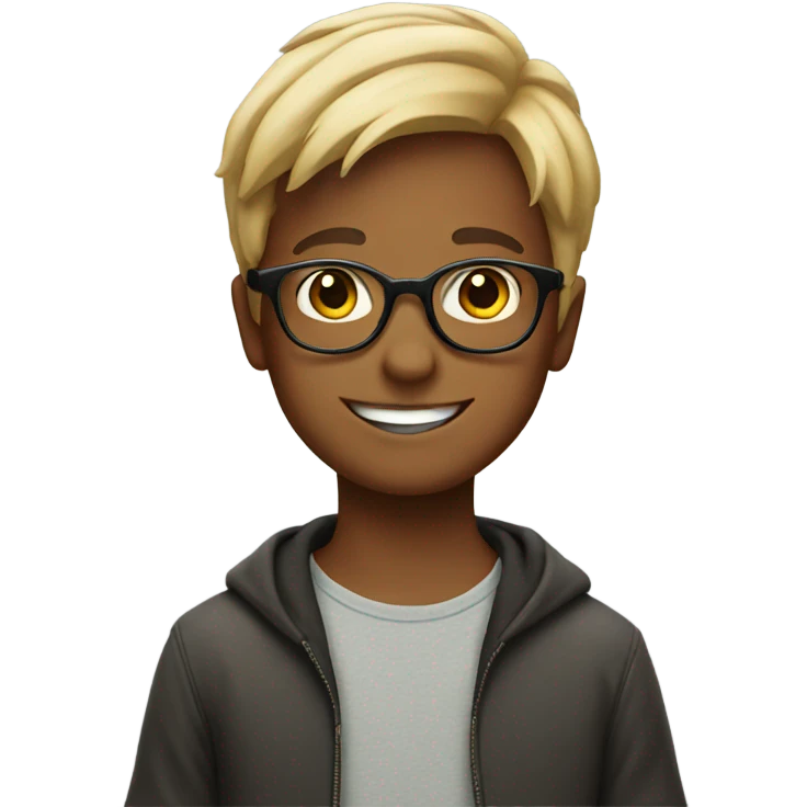 Smiling boy with glasses  emoji