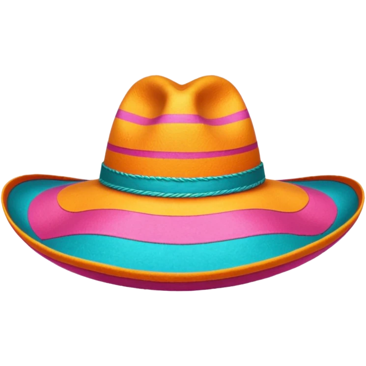 mexican hat with happy colours (orange, yellow, pink, turquoise) emoji