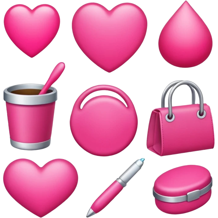collection of several stuff It's a bright pink soft and it's not too flashy or too red! emoji