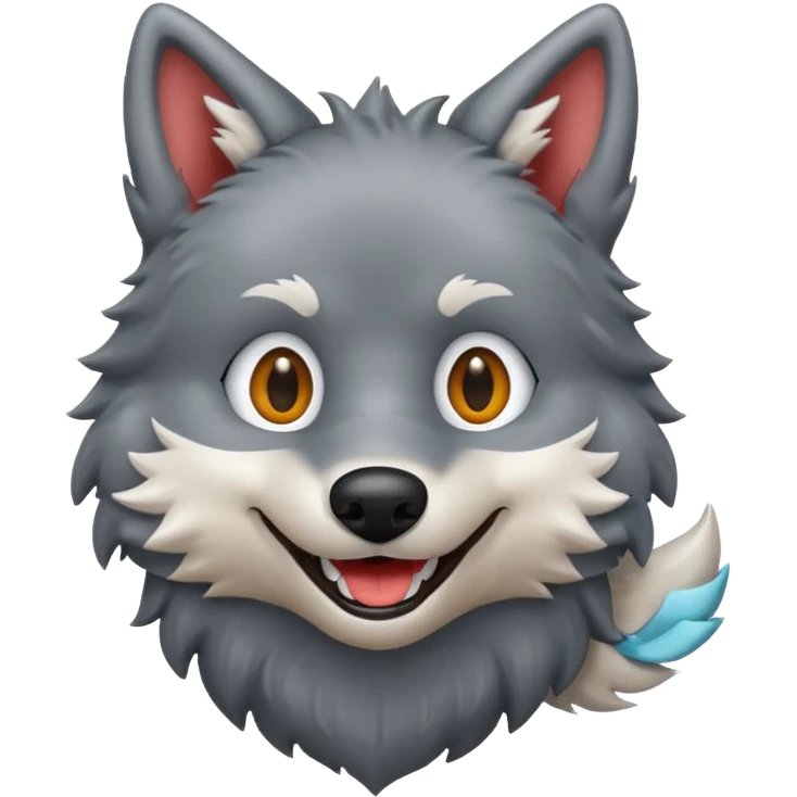 Wolf cartoon wholding hunt emoji