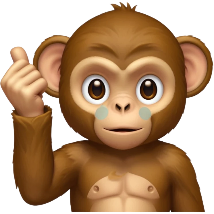 monkey with one thumbs down emoji