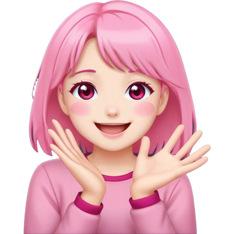 Anime girl clapping cheeks emoji