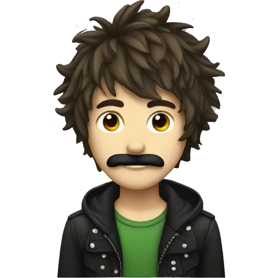 emo boy with shaggy hair and moustache emoji
