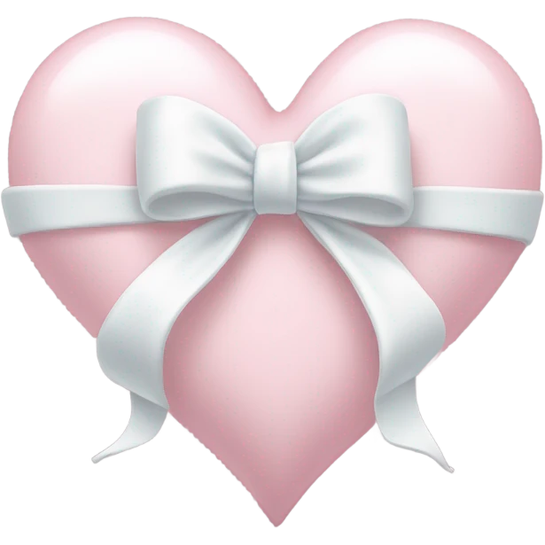 Pastel pink heart with white bow emoji