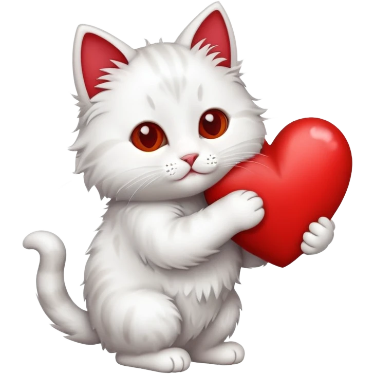 Red heart carries a cat emoji