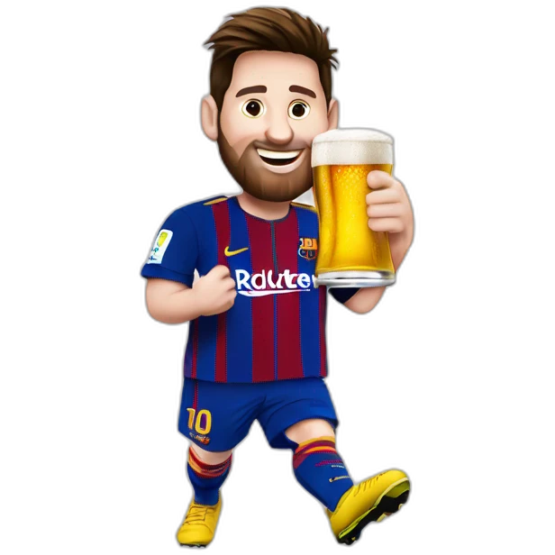Messi avec une biere emoji