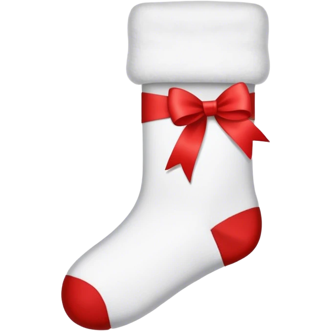 A white sock with a red ribbon emoji
