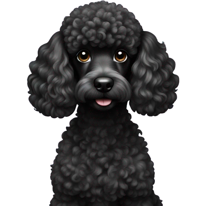 Dog poodle black emoji
