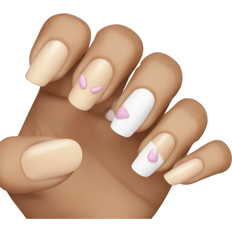french tip nails emoji