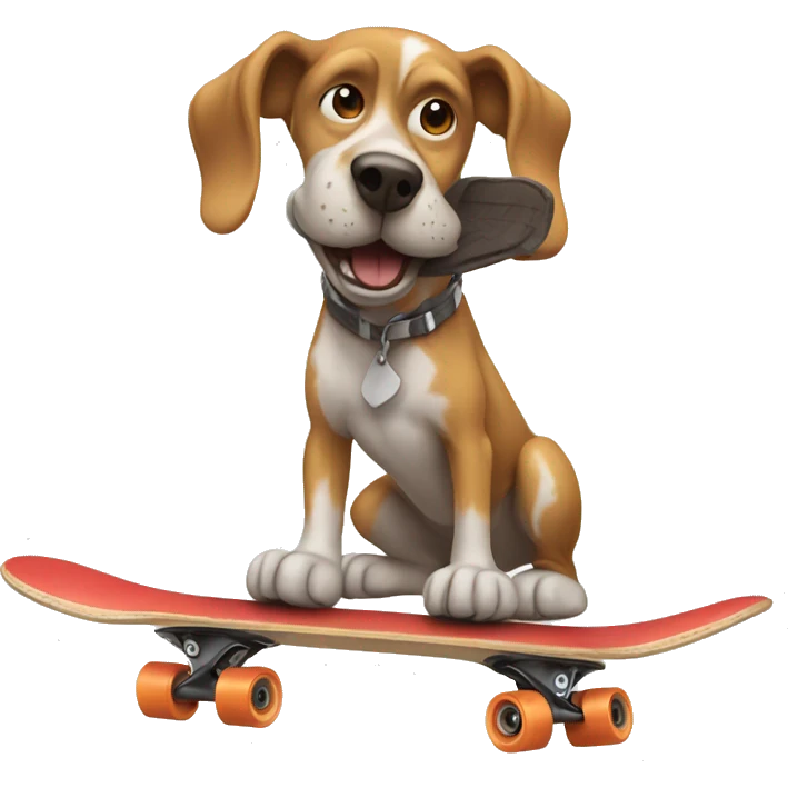 A dog skater emoji