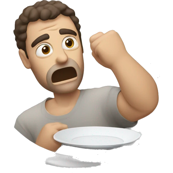 Greek man breaking a plate, yasso! emoji