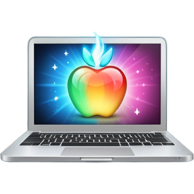 laptop and magic emoji
