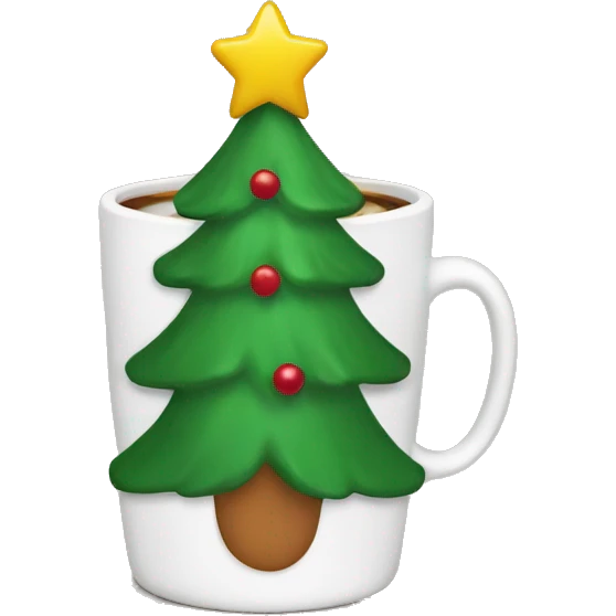 Christmas tree toy in the shape of a coffee mug emoji