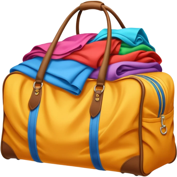 travelbag overflowing with clothes emoji