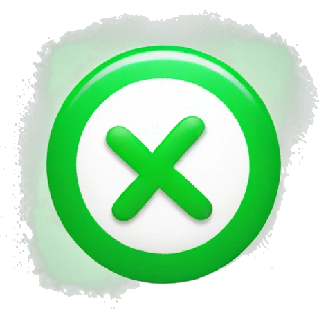 Green circle with a white tick emoji