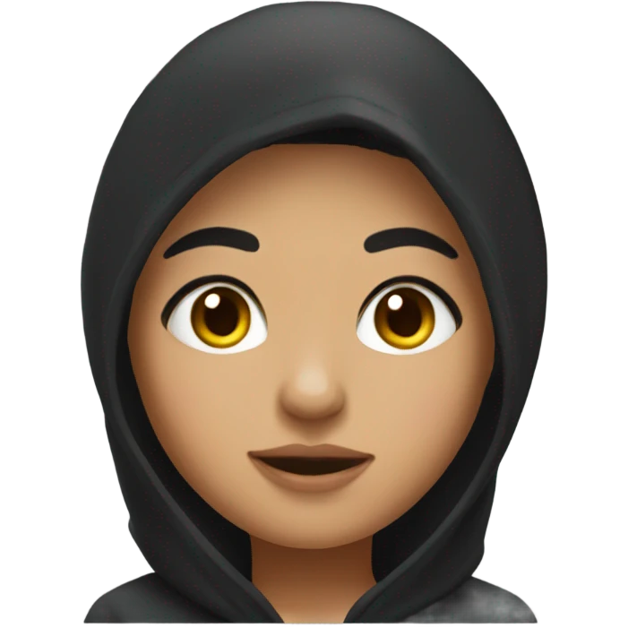 A Mexican girl with black hair in a hoodie emoji