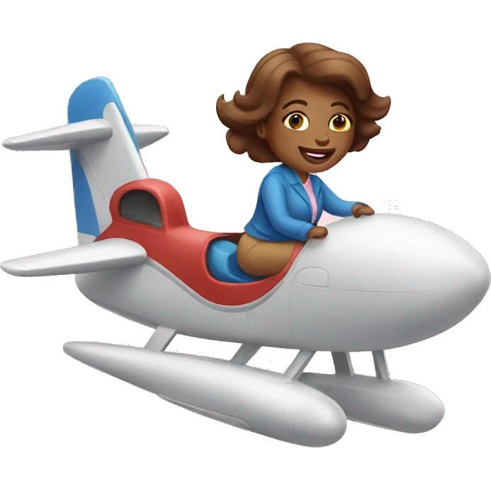 Birthday lady riding on plane emoji