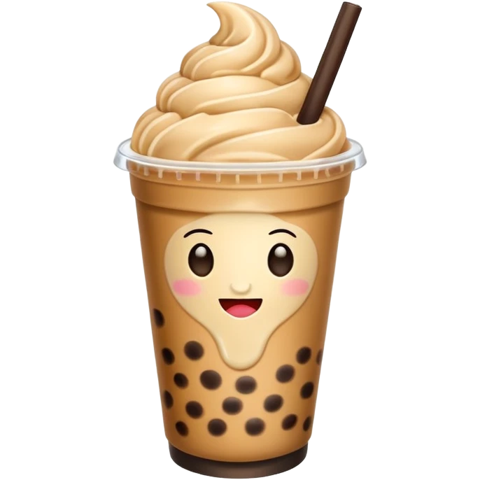 boba milk tea with ice cream emoji