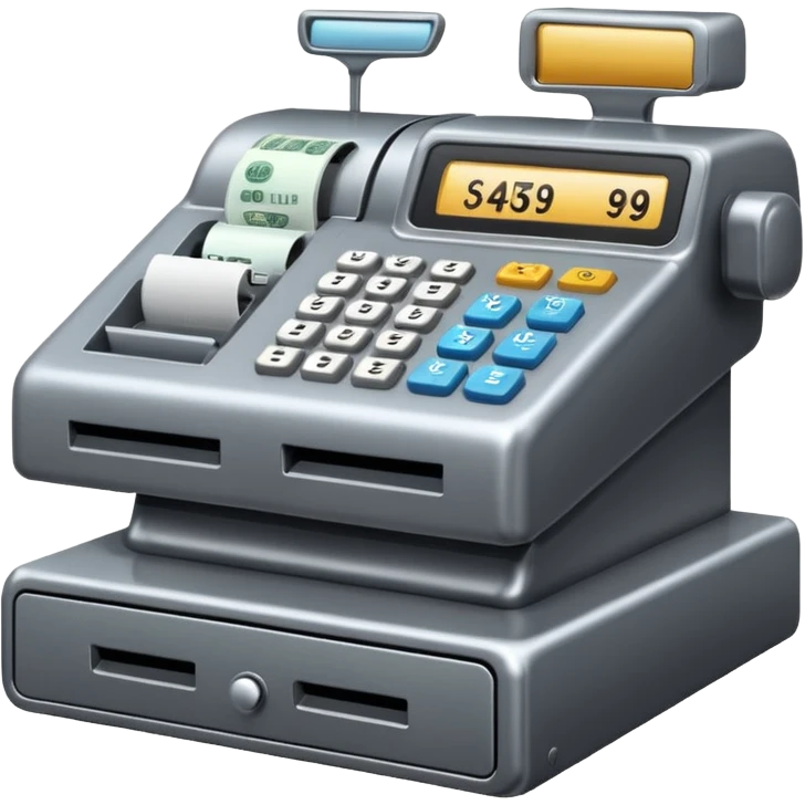 POV of a cash register emoji