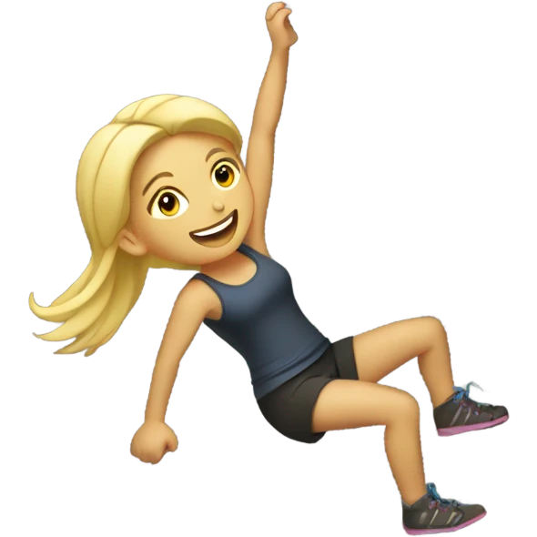Blonde girl bouldering  emoji