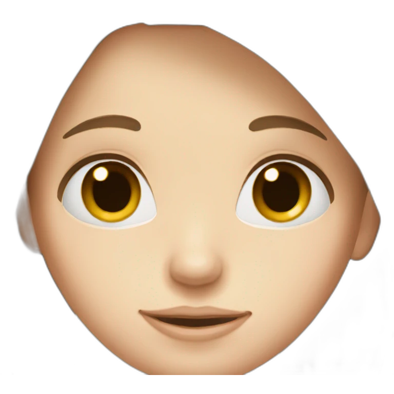 Girl head, brown long hair, pale skin emoji